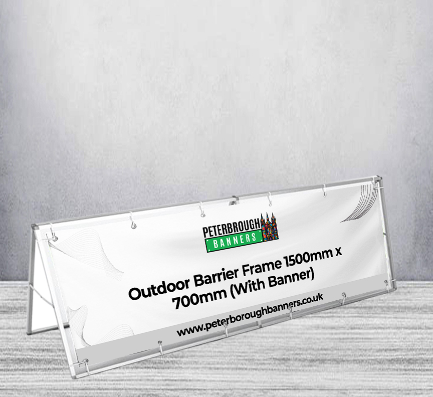 Outdoor Barrier Frame 1500mm x 700mm (With Banner)